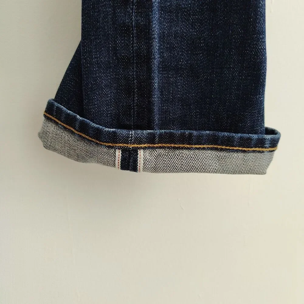 J. Crew Jeans Mens 32x33 Blue 770 Selvedge Button Fly Slim Straight Dark Wash
